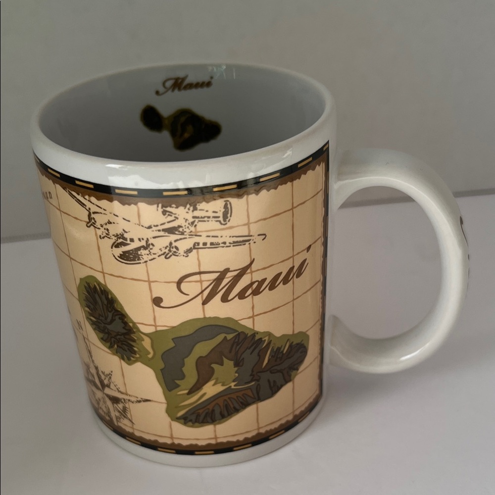 Maui Themed Beige and Green Mug
